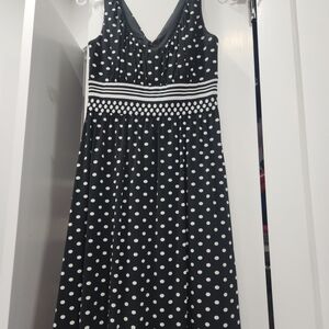 Suzi Chin for Maggy Boutique Black and White Polka Dot Midi Dress